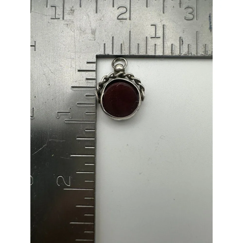 Antique Victorian sterling silver spinner charm pendant
